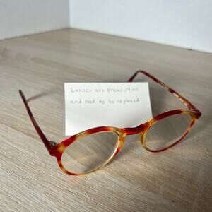 Vintage L.A. Eyeworks Jimmy Jack 185 RARE! Eyeglasses Red Yellow Frame Round